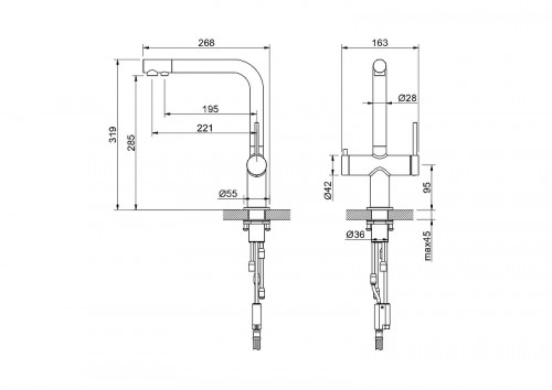 Смеситель для кухни Aquatek Европа AQ1385BGM цвет Оружейная сталь