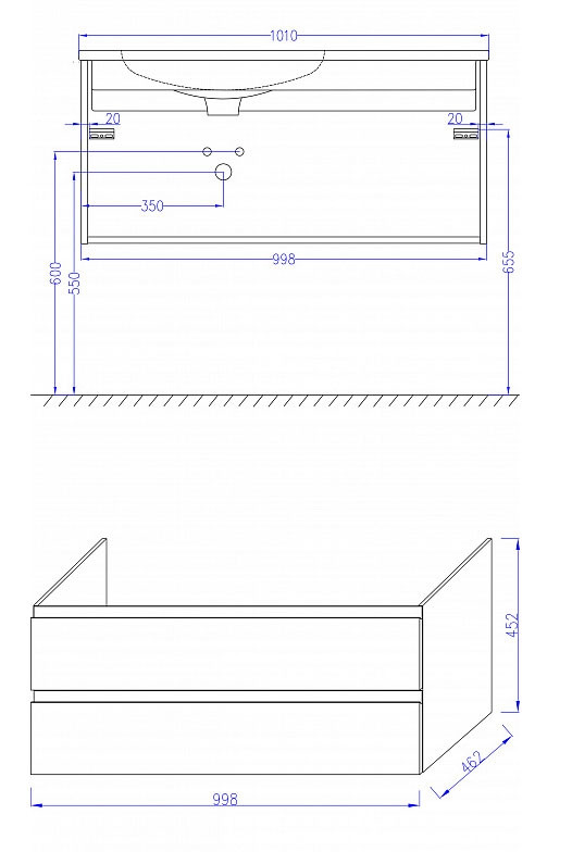 Тумба под раковину Jacob Delafon Madeleine 100 L EB2054-J5 подвесная Белая глянцевая МДФ / ЛДСП