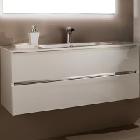 Тумба с раковиной SanVit Кубэ-2 120 kkube2120w подвесная Белая глянцевая МДФ / ЛДСП