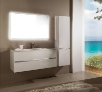 Тумба с раковиной SanVit Кубэ-2 120 kkube2120w подвесная Белая глянцевая МДФ / ЛДСП