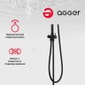 Душевая система Agger Breeze A0193544 Черная латунь на стену