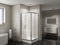 Душевой уголок BelBagno Due 90х90 DUE-A-2-90-C-Cr профиль Хром стекло прозрачное