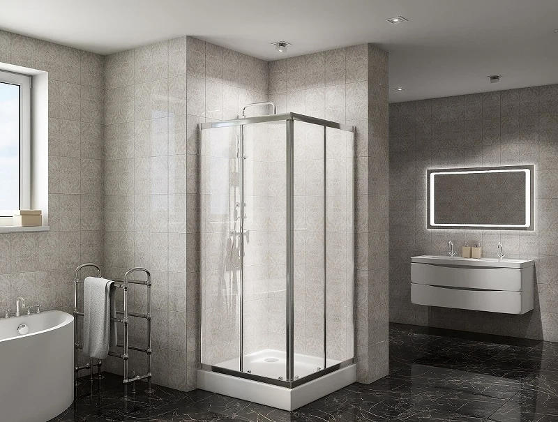 Душевой уголок BelBagno Due 90х90 DUE-A-2-90-C-Cr профиль Хром стекло прозрачное