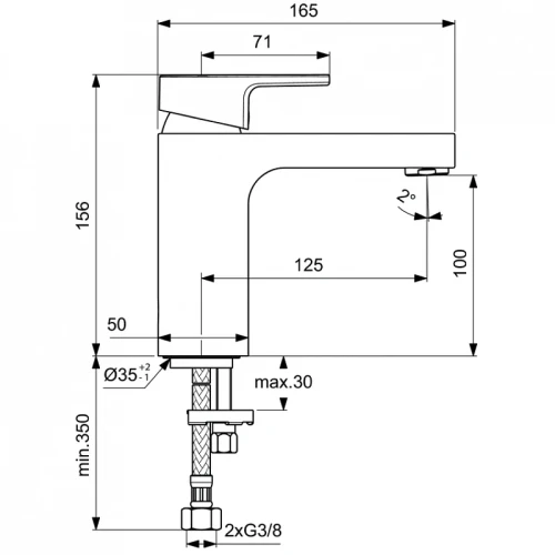 Смеситель для раковины Ideal Standard Edge A7105AA цвет Хром