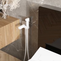Гигиенический душ со смесителем WasserKRAFT Saale 9538 Белый матовый латунь встраиваемый