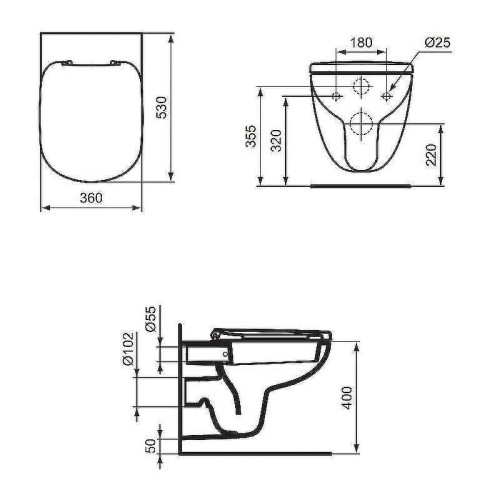 Унитаз подвесной Ideal Standard Tempo W941106 с сиденьем Микролифт