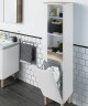 Шкаф пенал Vitra Sento 40 L 60854 подвесной с бельевое корзиной Белый матовый МДФ / ЛДСП
