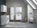 Шкаф пенал Vitra Sento 40 L 60854 подвесной с бельевое корзиной Белый матовый МДФ / ЛДСП