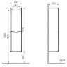 Шкаф пенал Vitra Sento 40 L 60854 подвесной с бельевое корзиной Белый матовый МДФ / ЛДСП