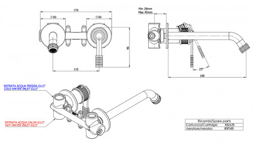 Смеситель для раковины Remer Atelier AL15PL цвет Хром