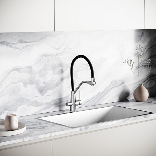 Смеситель для кухни Sancos Nolia SC12003SS цвет Нержавеющая сталь Черный