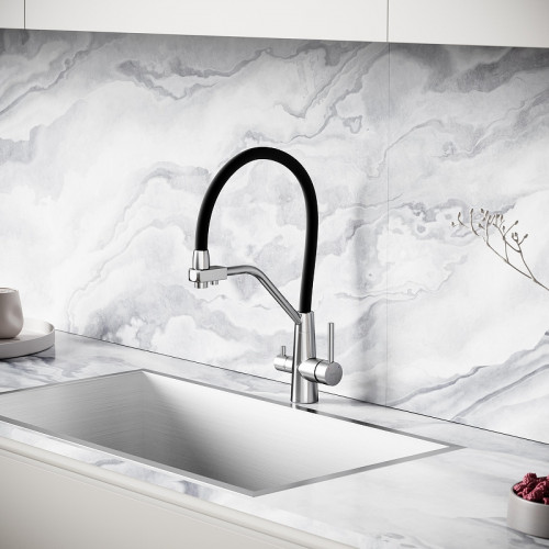 Смеситель для кухни Sancos Nolia SC12003SS цвет Нержавеющая сталь Черный