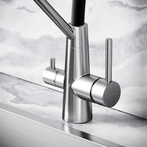 Смеситель для кухни Sancos Nolia SC12003SS цвет Нержавеющая сталь Черный