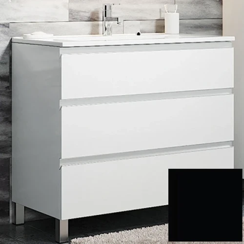 Тумба с раковиной SanVit Авеню-3 120 kavenu3120 в цвете Ral Черный глянец МДФ / ЛДСП