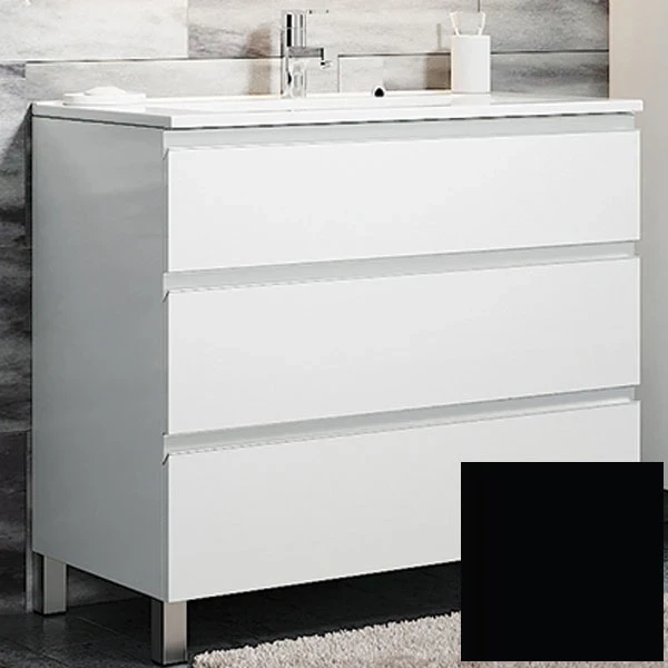 Тумба с раковиной SanVit Авеню-3 120 kavenu3120 в цвете Ral Черный глянец МДФ / ЛДСП