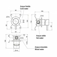 Смеситель для душа Cisal Xion XI000304D1 Нержавеющая сталь латунь встраиваемый
