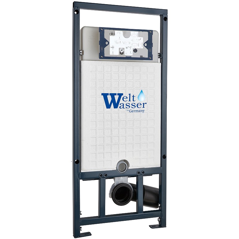 Комплект унитаза Ceruttispa Orlter Aria Tornado CT9955 с сиденьем Микролифт и инсталляцией WeltWasser WW Marberg 507 10000005949+10000005953 с клавишей смыва Хром глянцевый фарфор подвесной