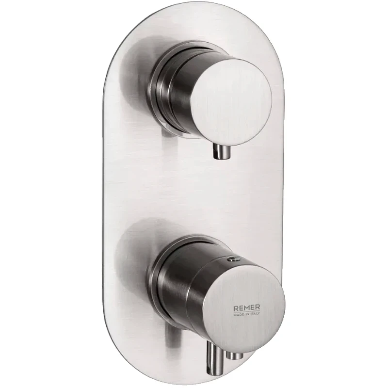 Смеситель для душа Remer Minimal Thermo NT92KBNP с термостатом Никель брашированный латунь встраиваемый