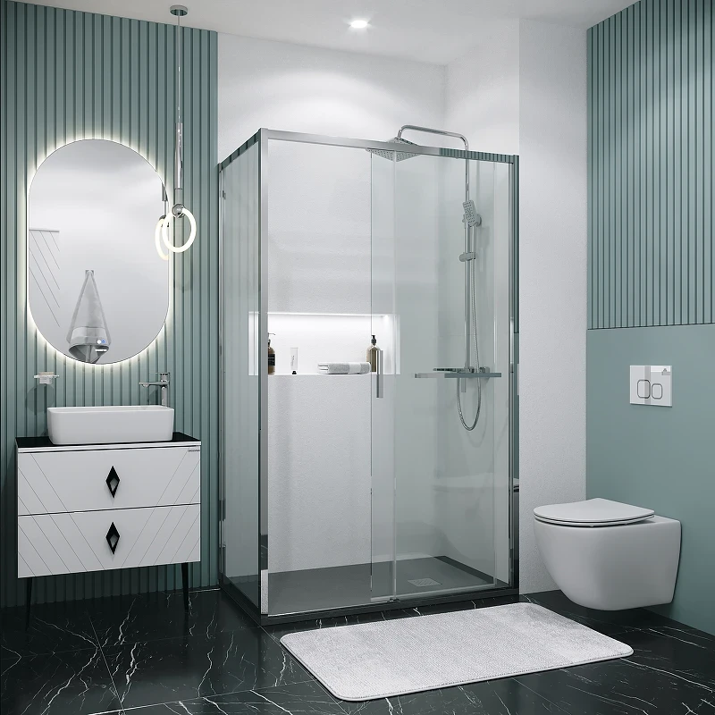 Душевой уголок Grossman Style 100х80 120.K33.05.1080.10.00 профиль Хром стекло прозрачное