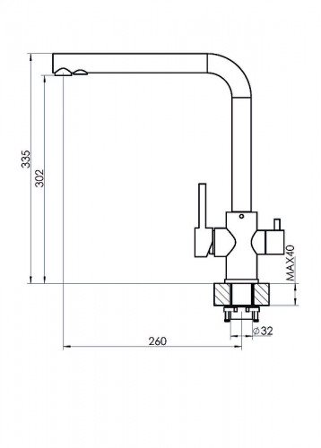 Смеситель для кухни Florentina Альдо 333.40H.2123.202 цвет Шампань