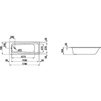 Стальная ванна Laufen Pro 170x70 2.2495.0.600.040.1 с антискользящим покрытием