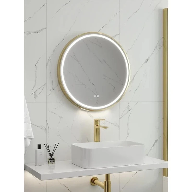 Зеркало Maretti Elena 60 EA1460R21EL с подсветкой цвет Золото с сенсорным выключателем с подогревом и диммером