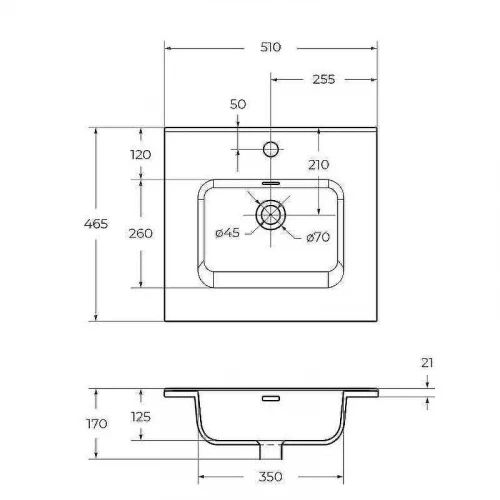 Раковина BelBagno 50 BB500ETL Белая