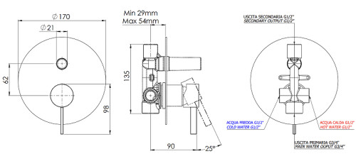 Смеситель для душа Remer Metrica MC09L цвет Хром