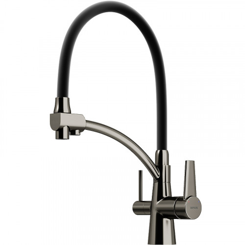 Смеситель для кухни Sancos Eri SC4001GG Вороненая сталь Черный латунь