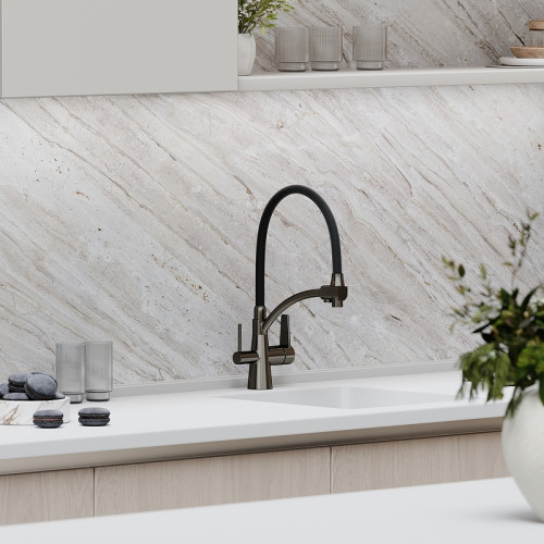 Смеситель для кухни Sancos Eri SC4001GG Вороненая сталь Черный латунь