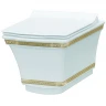 Унитаз Boheme Hermitage 951-G подвесной Белый с узором Золото без сиденья фаянс подвесной