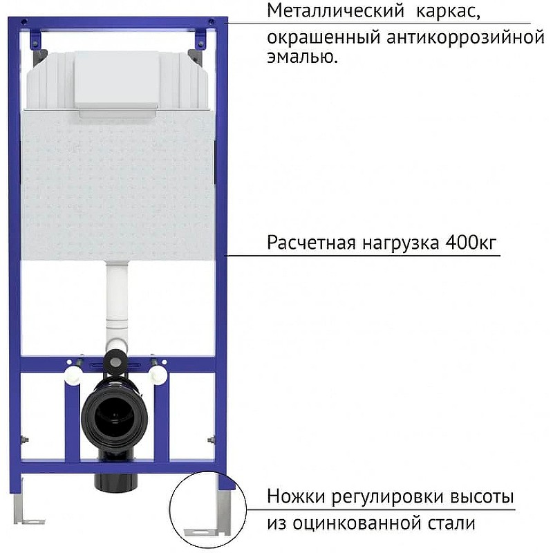 Комплект унитаза Ceramicanova Vogue CN4008T с инсталляцией Berges Novum L3 040213 с сиденьем Микролифт и клавишей смыва Хром фарфор подвесной