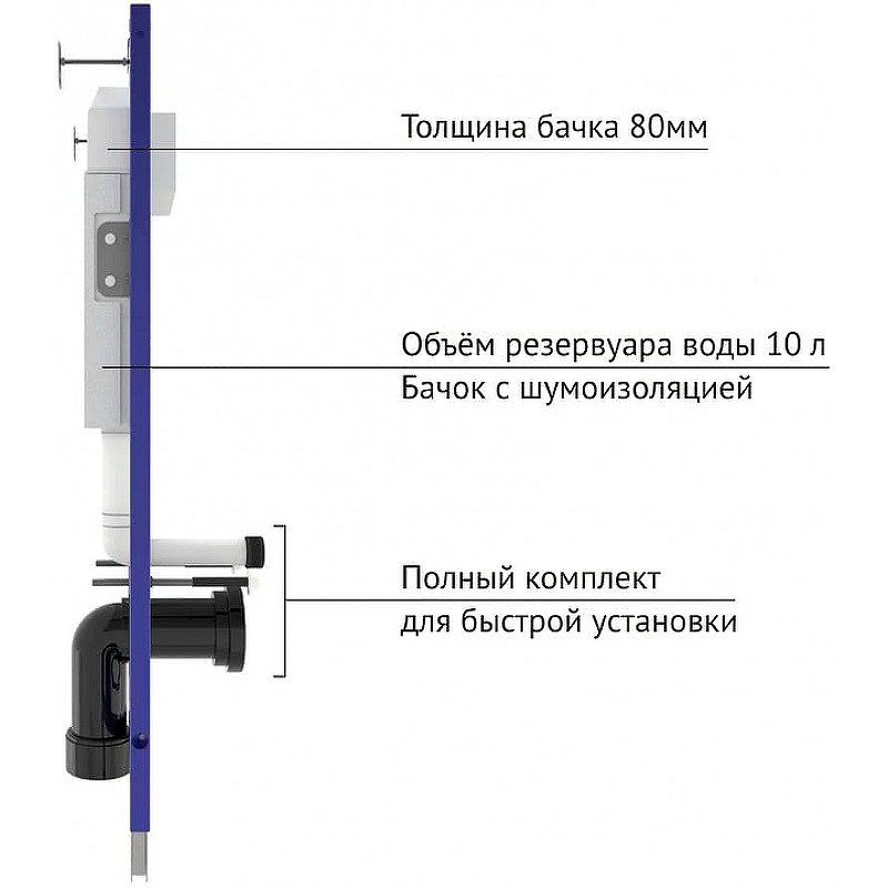 Комплект унитаза Ceramicanova Vogue CN4008T с инсталляцией Berges Novum L3 040213 с сиденьем Микролифт и клавишей смыва Хром фарфор подвесной