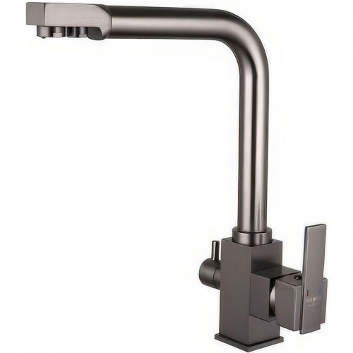 Смеситель для кухни Melodia della vita Perfetto MDV30201gn Оружейная сталь латунь