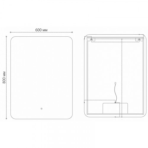 Зеркало Grossman Elegans-промо 60 1760801 с подсветкой с сенсорным выключателем стекло