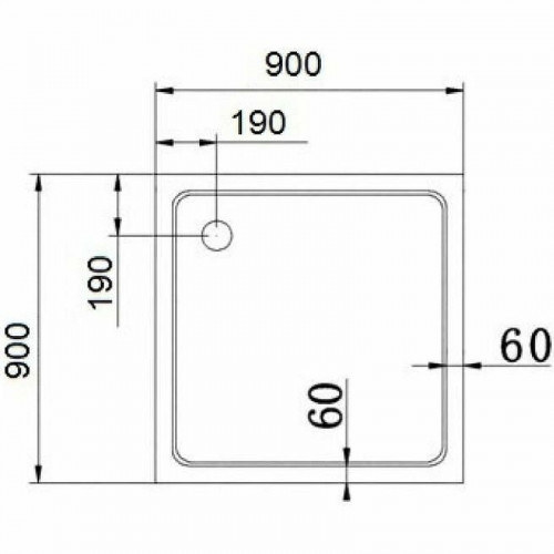 Акриловый поддон для душа Cezares Tray A 90x90 TRAY-A-A-90-15-W0 Белый