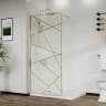 Душевая перегородка Azario Walk-In 90 AZ-271-90-BGL-CGP профиль Брашированное золото стекло Графический принт