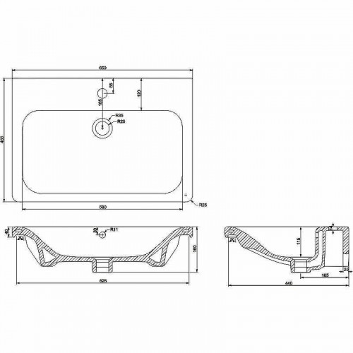 Раковина BelBagno Soft 65 13065-KL Белая