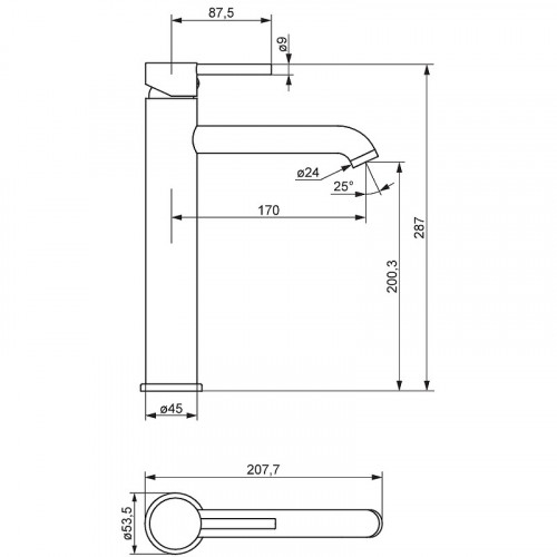 Смеситель для раковины Damixa Scandinavian Pure 360250600 Золото латунь