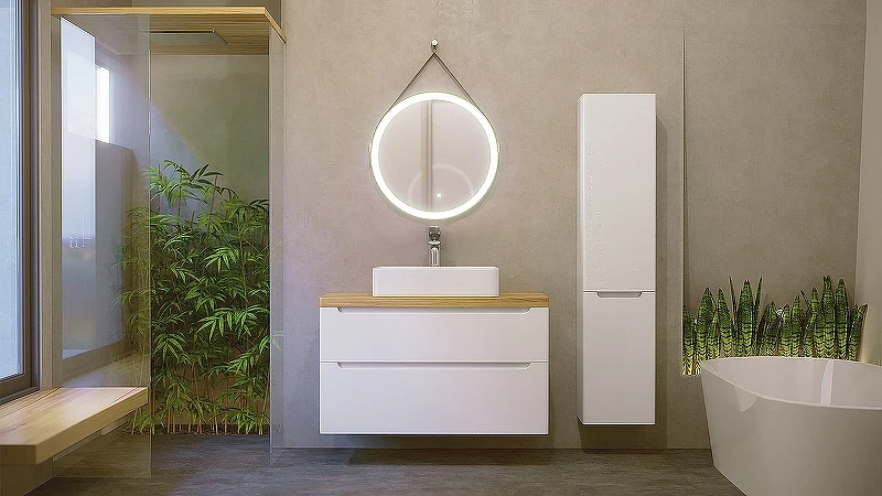 Зеркало Jorno Wood 60 Wood.02.60/ТК с подсветкой с бесконтактным выключателем стекло