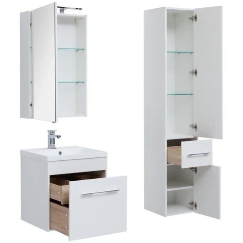 Зеркальный шкаф Aquanet Августа 58 210008 Белый МДФ / ЛДСП, стекло