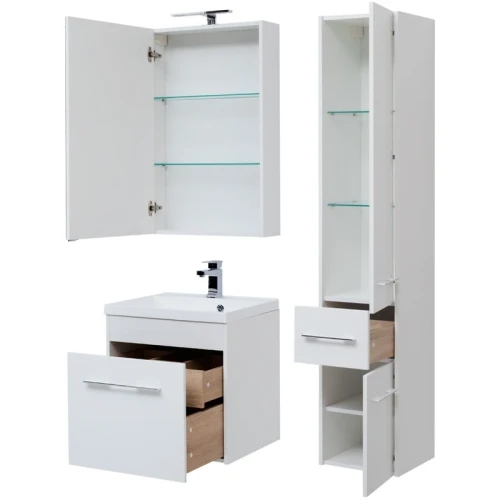 Зеркальный шкаф Aquanet Августа 58 210008 Белый МДФ / ЛДСП, стекло