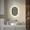 Зеркало Defesto Aura 40х60 DF 2931 с подсветкой 16W-3000K/Без выключателя/Теплый белый свет/Черная рама