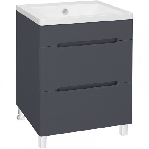 Тумба под раковину Runo Парма 60 00-00001454 Графит МДФ / ЛДСП