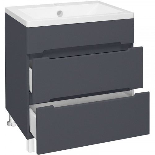Тумба под раковину Runo Парма 60 00-00001454 Графит МДФ / ЛДСП