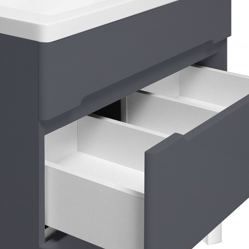 Тумба под раковину Runo Парма 60 00-00001454 Графит МДФ / ЛДСП