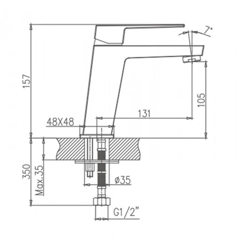 Смеситель для раковины Haiba HB10191 Хром