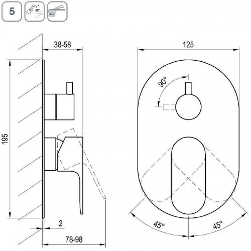 Смеситель для душа Ravak Eleganta EL 065.00CR.O2 X070221 Хром