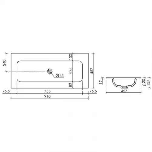 Раковина Ceramicanova Grace 90 CN7019wx Белая