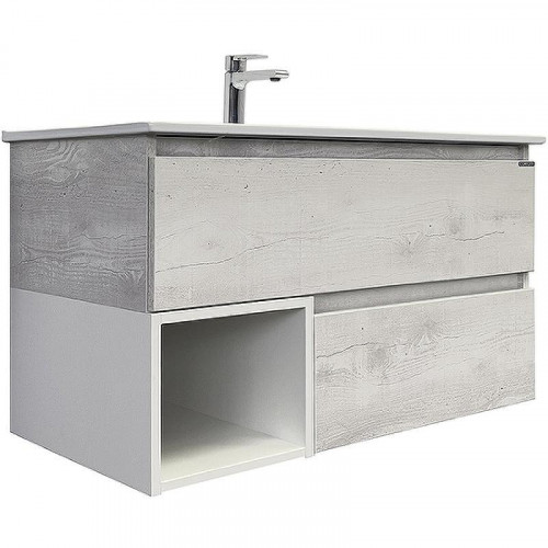 Тумба с раковиной Comforty Турин 90М 00-00014644 подвесная Дуб белый